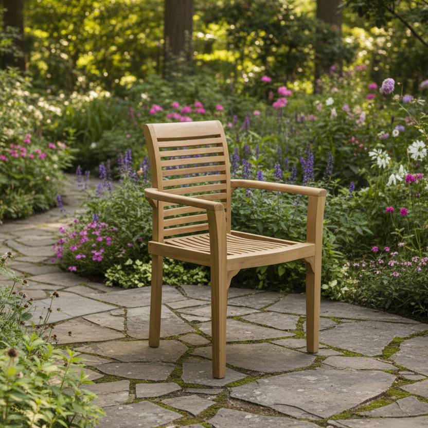 Fauteuil de jardin en teck massif Samoa - TECK'Attitude - Imagen 2