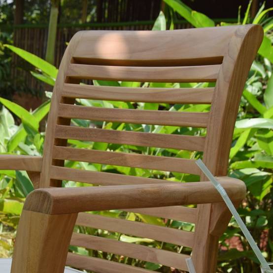 Fauteuil de jardin en teck massif Samoa - TECK'Attitude - Imagen 4