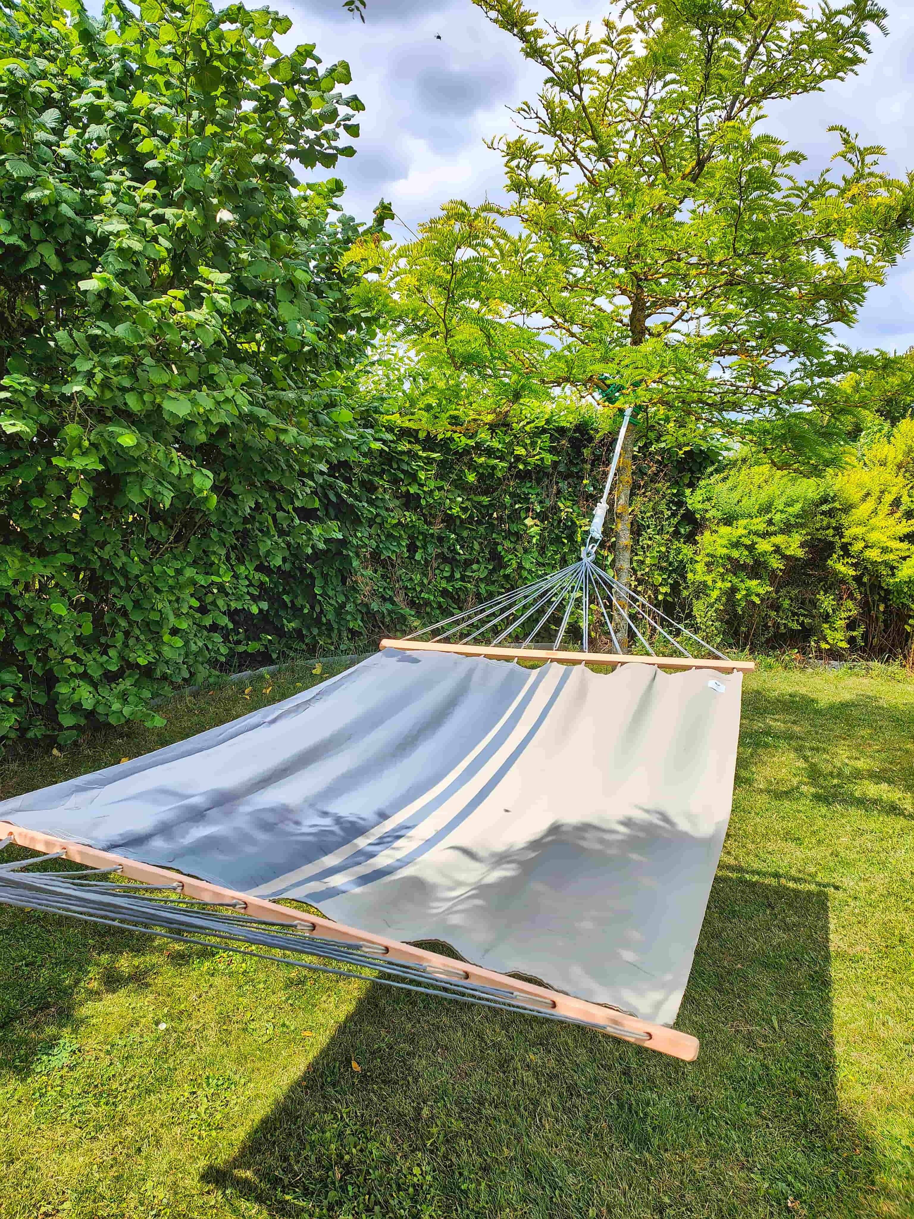 Jobek - Hamac KOUPLE 350x140 cm en Polypropylène Anthracite Taupe certifié FSC 100% JOBEK - Imagen 3