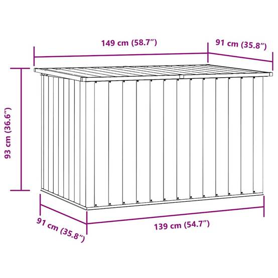 Grand Coffre de Jardin en Acier Galvanisé Durable pour Rangement Extérieur Marron 149x99x93 cm – ComfortXL Outdoor Living - Image 5