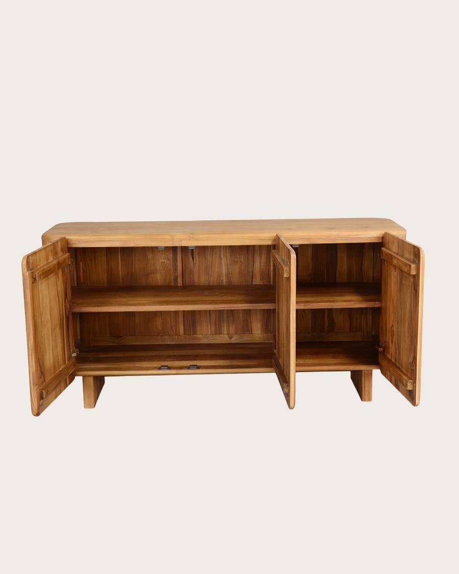 Cahya - Buffet bas en bois massif de teck recyclé 170 cm - UNIQKA - Imagen 5