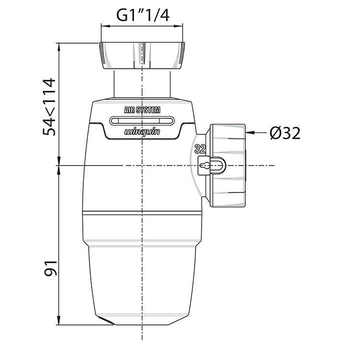 Siphon de lavabo NEO AIR avec joints surmoulés bi-injection D32 - WIRQUIN - 30722148 - Image 2