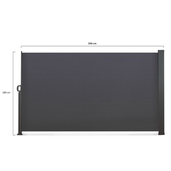 Paravent extérieur rétractable 180 x 500 CM gris anthracite store latéral - Image 7