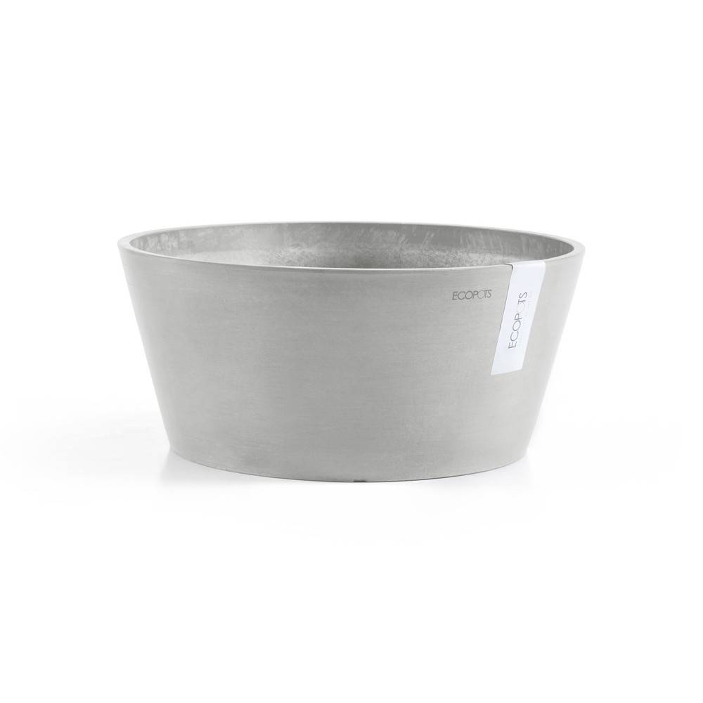 Ecopots - Pot Rond Frankfurt 30 Blanc Gris - Ø 30,5 x H. 15 cm - 8 L ECOPOTS - Imagen 4