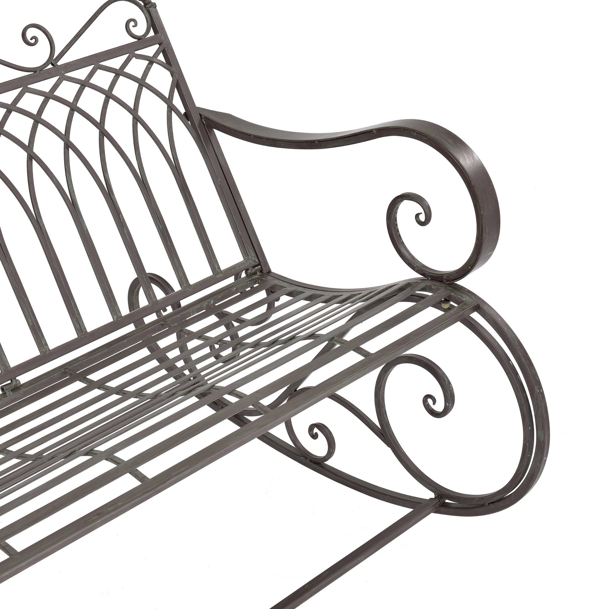 Banc à Bascule Greenough Vintage Métal Vert Foncé Patine Grise Claire [en.casa] - Imagen 2