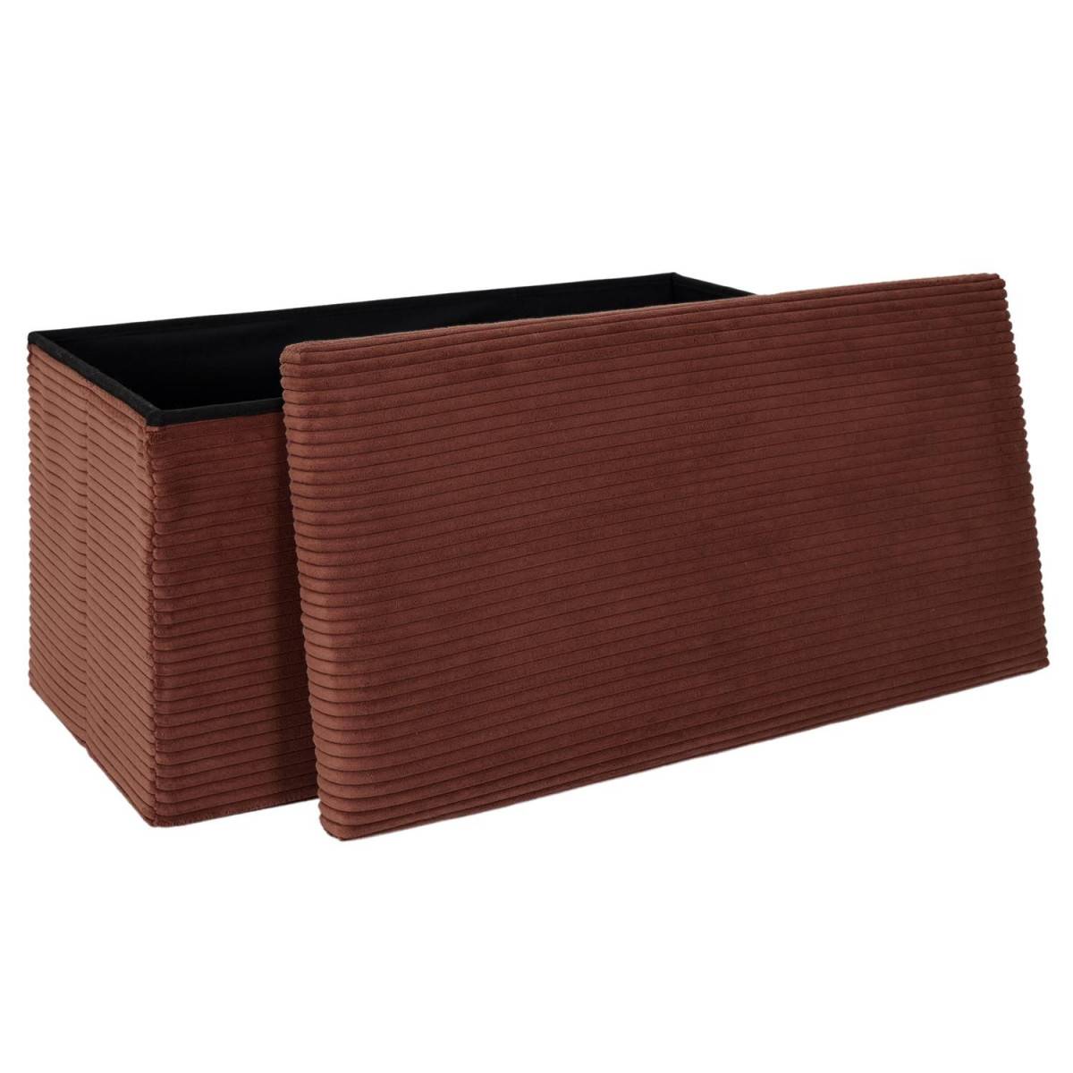 The Home Deco Factory - Coffre banc pliable en velours côtelé Scott - Image 5
