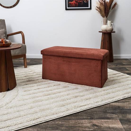 The Home Deco Factory - Coffre banc pliable en velours côtelé Scott - Image 6