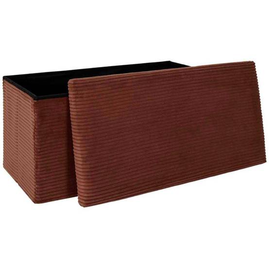 The Home Deco Factory - Coffre banc pliable en velours côtelé Scott - Image 4