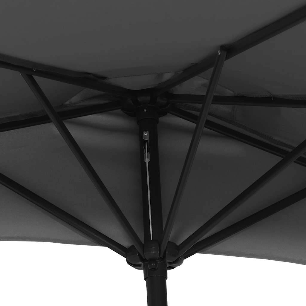 Vidaxl - Parasol de balcon et mât en aluminium Anthracite 270x144cm Demi vidaXL 44589 - Imagen 6