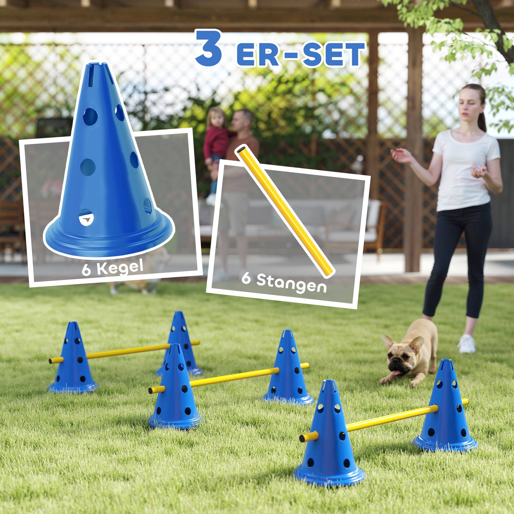 Kit d'agilité pour chien plastique ABS multicolores 80 x 22.5 x 30 cm - PANGIVO - Image 6