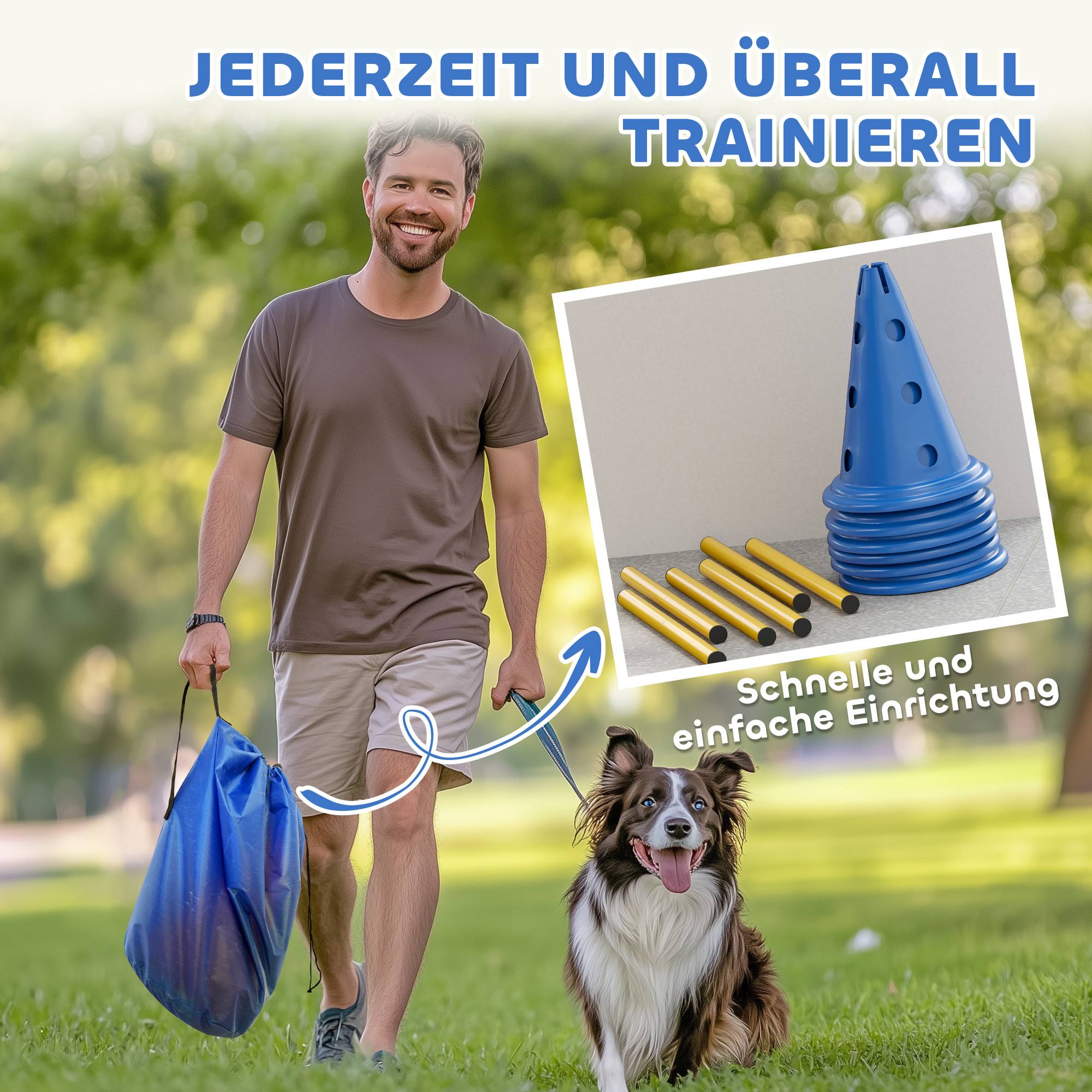 Kit d'agilité pour chien plastique ABS multicolores 80 x 22.5 x 30 cm - PANGIVO - Image 9