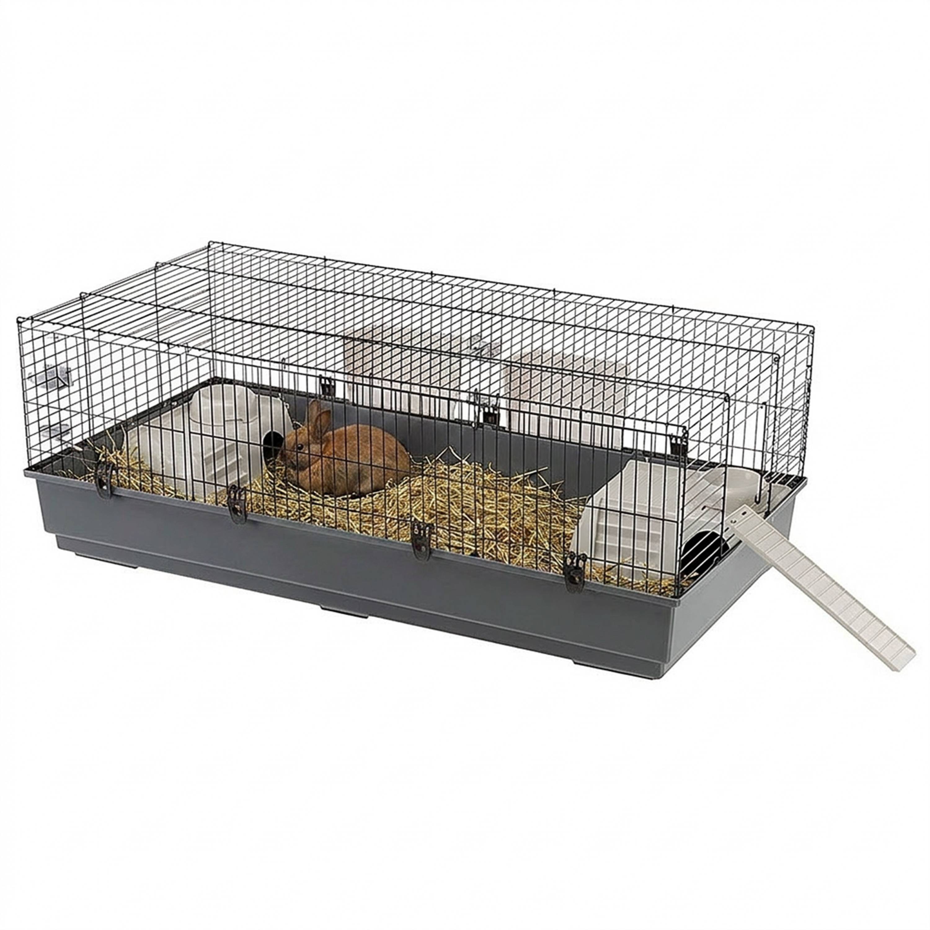 Ferplast - FERPLAST Cage pour Rongeurs RABBIT 140 pour Lapins, Cochons d'Inde, Cochons d'Inde, en Métal, Accessoires inclus : Mangeoires, Abreuvoirs, Abreuvoirs, - Imagen 4