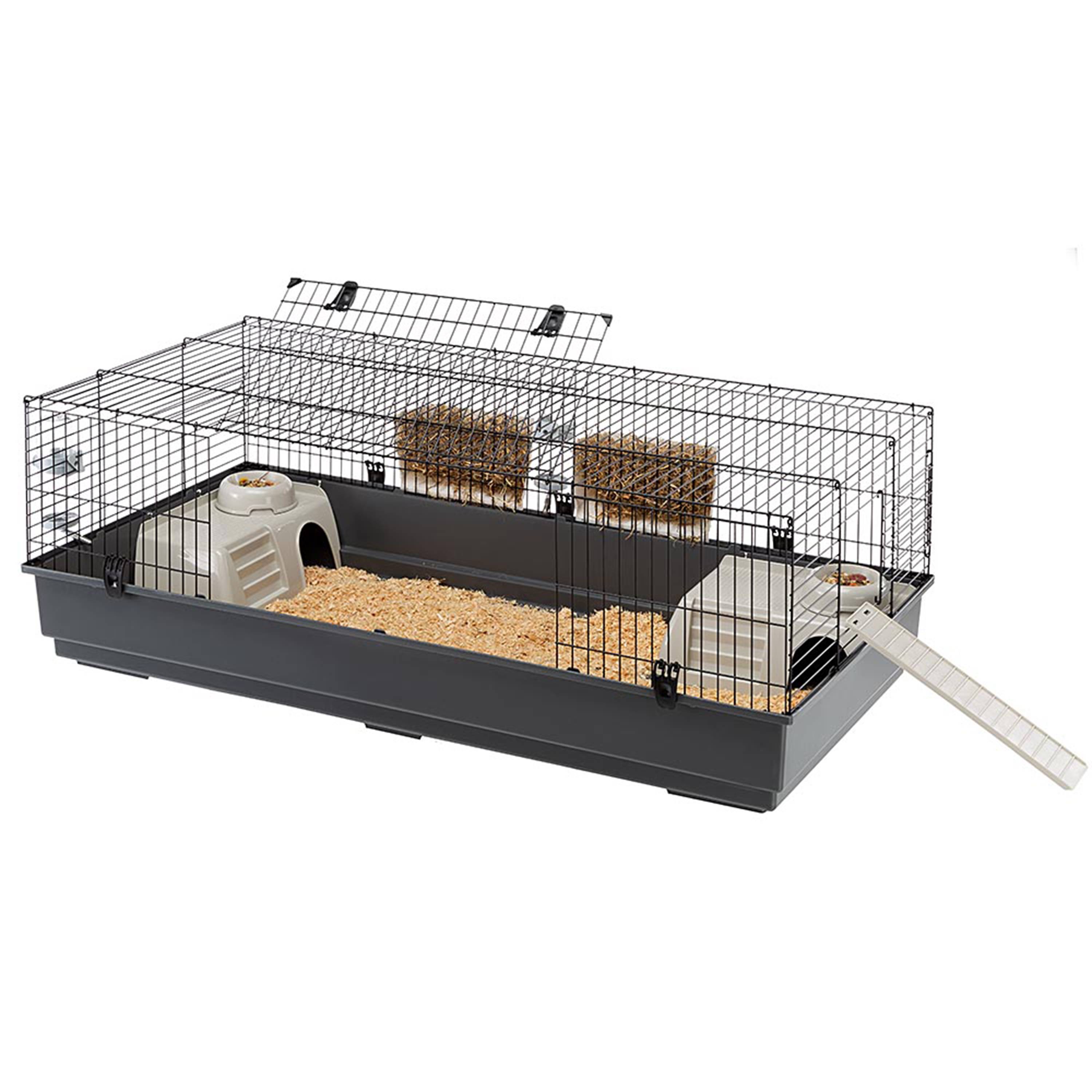 Ferplast - FERPLAST Cage pour Rongeurs RABBIT 140 pour Lapins, Cochons d'Inde, Cochons d'Inde, en Métal, Accessoires inclus : Mangeoires, Abreuvoirs, Abreuvoirs, - Imagen 9