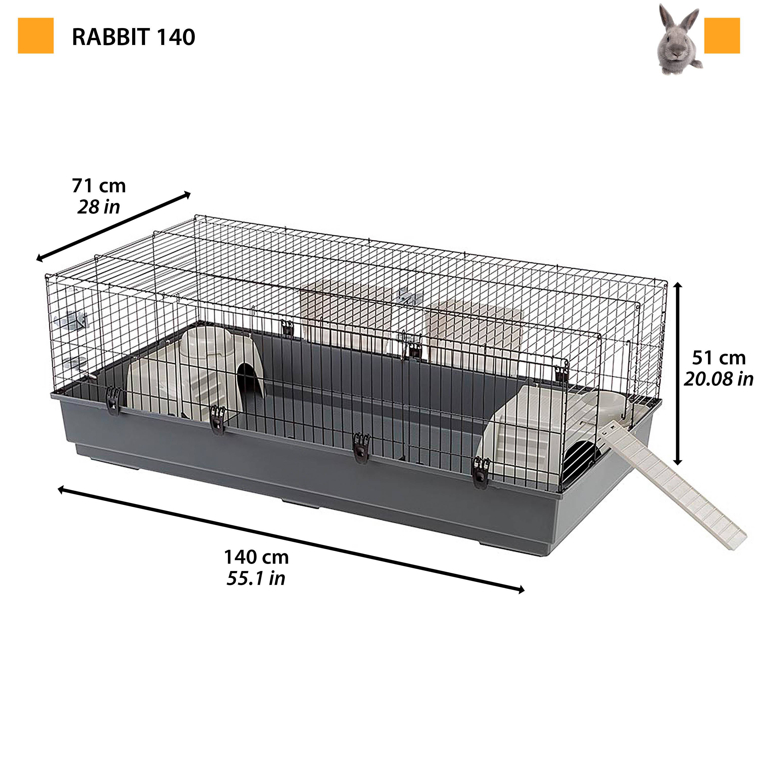 Ferplast - FERPLAST Cage pour Rongeurs RABBIT 140 pour Lapins, Cochons d'Inde, Cochons d'Inde, en Métal, Accessoires inclus : Mangeoires, Abreuvoirs, Abreuvoirs, - Imagen 2