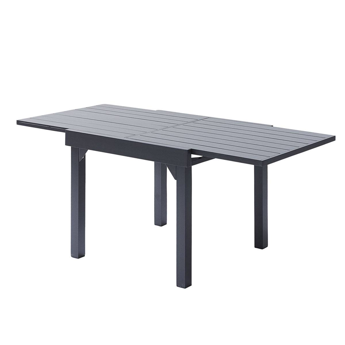 Wilsa Garden - Ensemble MODULO 4/8p en aluminium gris modulable et 4 fauteuils aluminium et assise textilène - Imagen 4