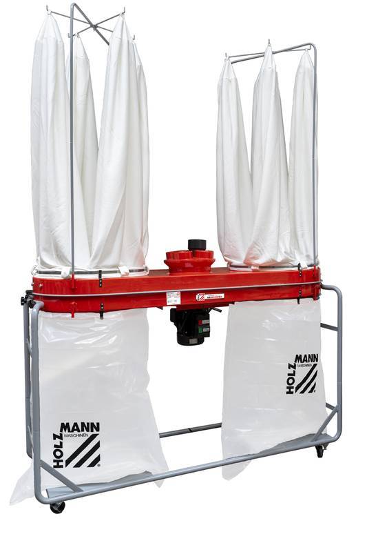 Aspirateur à copeaux de bois 2 sacs - Débit d'air 8 000 m3/h - 4500W - 400V - triphasé Holzmann - Image 2
