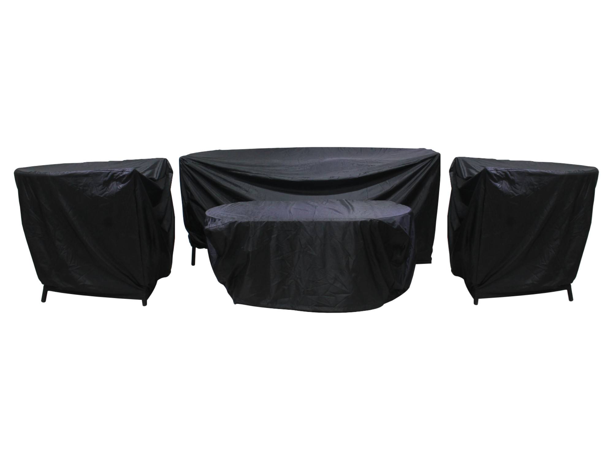 Best Mobilier - MOANA - salon bas de jardin 4 pl + table - corde, métal et bois - noir coussins gris - housse de protection - Best Mobilier - Imagen 9