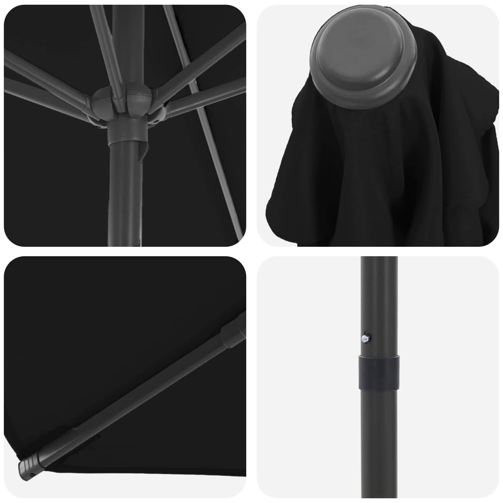PANGIVO - Parasol polyester noir 296 x 296 x 223 cm - PANGIVO - Image 5
