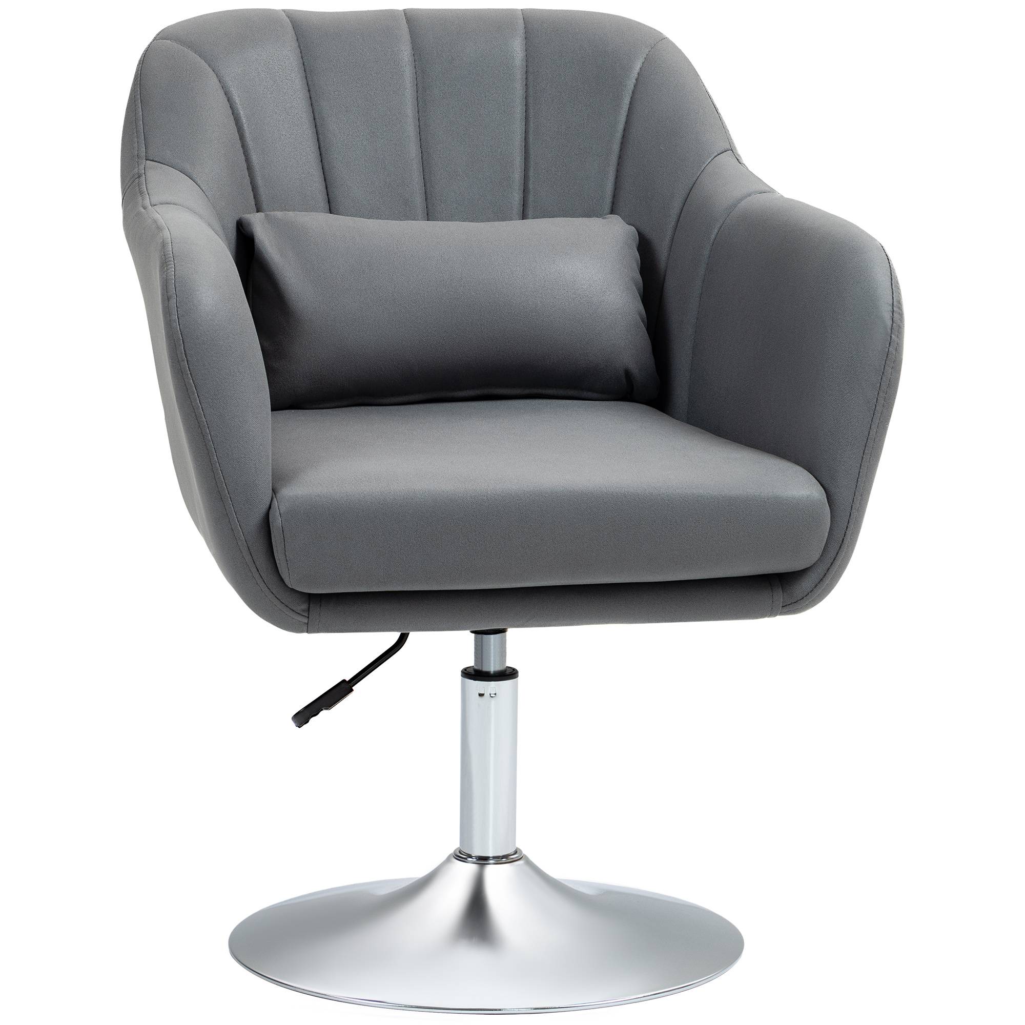 Fauteuil pivotant, chaise de bureau réglable en hauteur, polyester, métal, 60 x 60 x 79-91 cm, gris foncé - Image 2