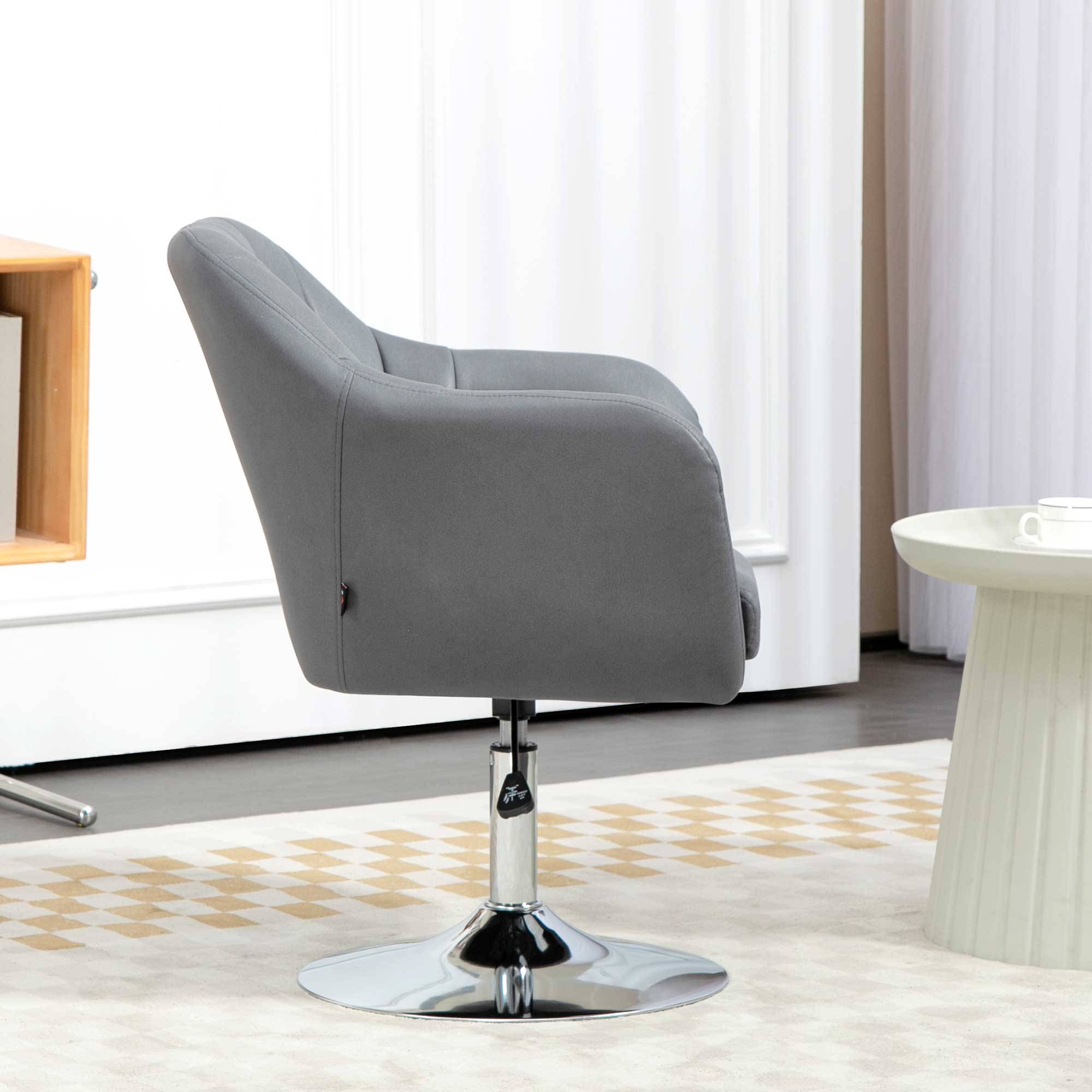 Fauteuil pivotant, chaise de bureau réglable en hauteur, polyester, métal, 60 x 60 x 79-91 cm, gris foncé - Image 10