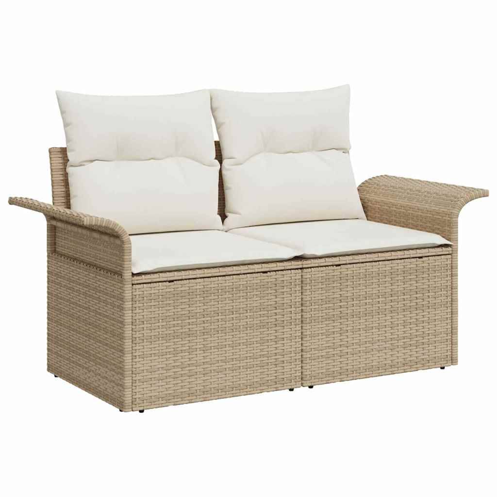 Salon de jardin 8 places en polyrotin et bois d'acacia massif pour grand jardin Beige – ComfortXL Outdoor Living - Image 6