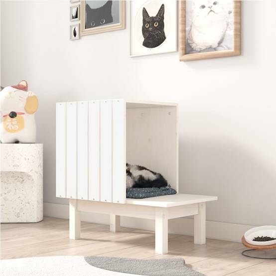 Chatiere bois blanc 60 x 36 x 60 cm - Prolenta premium p341.5 - Image 2