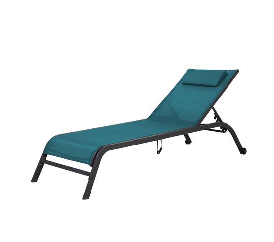 Transat de jardin en acier bleu canard GOZO - Imagen 5