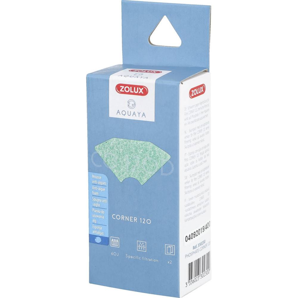 Zolux - Filtre pour pompe corner 120, filtre CO 120 D mousse anti algues x 2. pour aquarium - Imagen 3
