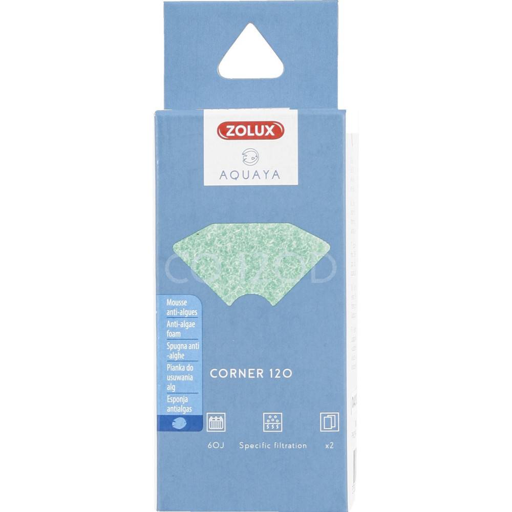 Zolux - Filtre pour pompe corner 120, filtre CO 120 D mousse anti algues x 2. pour aquarium - Imagen 1