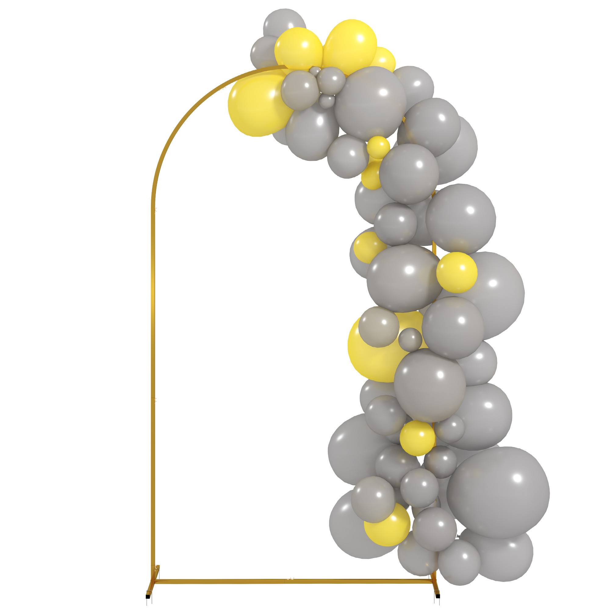 Arche Cérémonie Métal Décoration Mariage Anniversaire Support Ballons Fleurs 120x220cm Or - ComfortXL Outdoor Living - Image 2