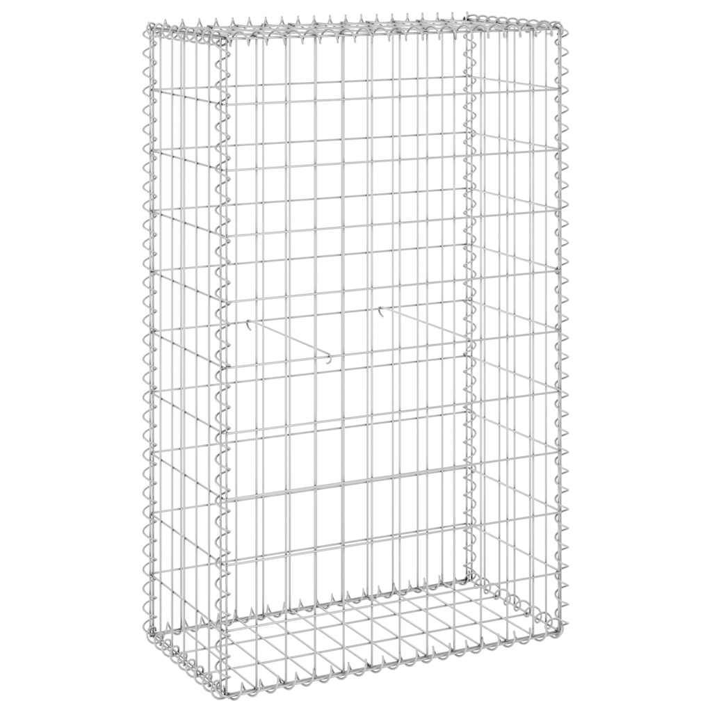 Mur en gabion avec couvercles Acier galvanisé argenté 60 x 30 x 100 cm - PANGIVO - Image 2