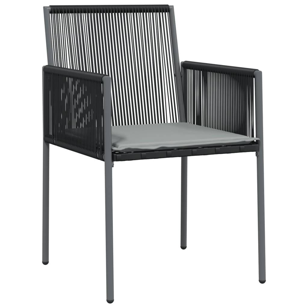 PANGIVO - Chaises de jardin rotin noir 54 x 60.5 x 83.5 cm avec coussins - PANGIVO - Image 3
