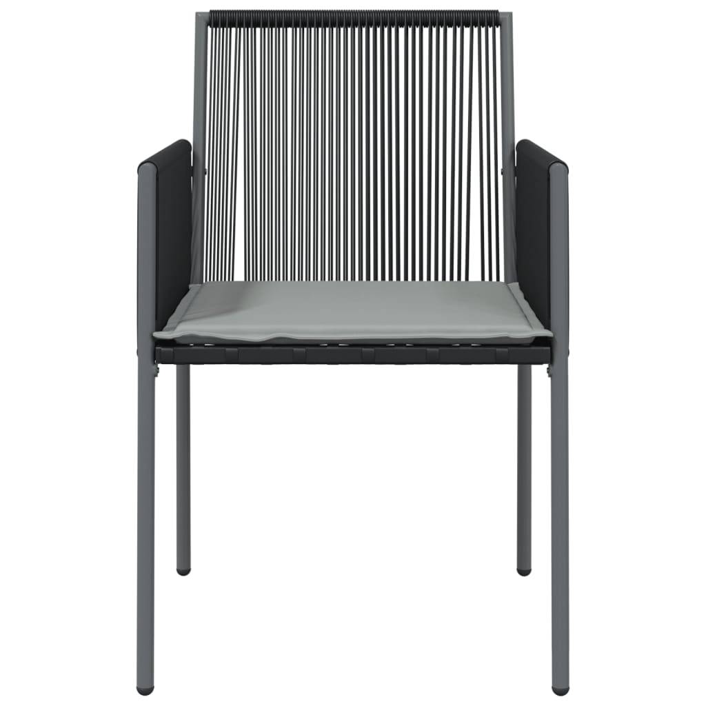 PANGIVO - Chaises de jardin rotin noir 54 x 60.5 x 83.5 cm avec coussins - PANGIVO - Image 4