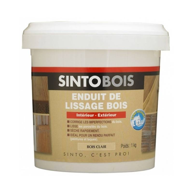 Enduit de lissage bois clair 1 kg SintoBois