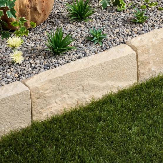 Bordure de jardin Grès Kandla Beige 50x20x8 cm (à l'unité) - RO'MA NATURE - Image 1