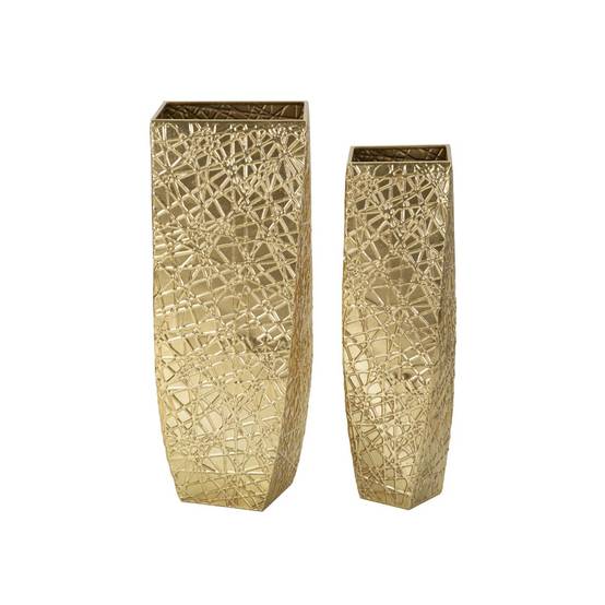 Lot de 2 Vases en Métal "Squer" 90cm Or - Image 2