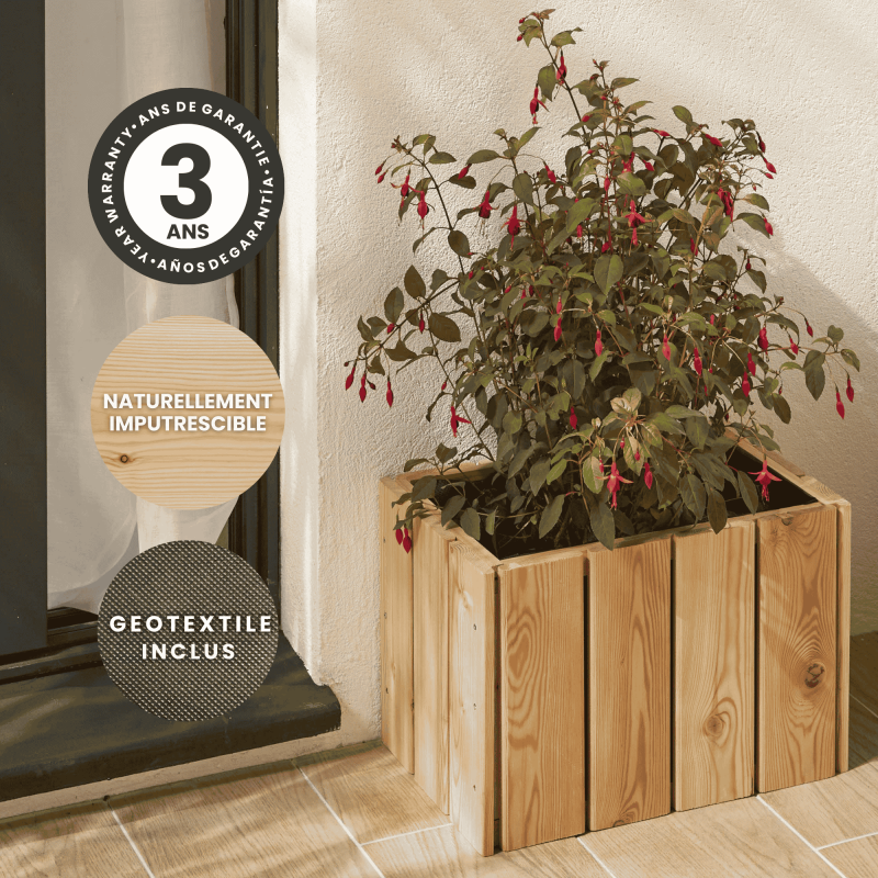 Cerland - Bac à fleurs en bois 19L - Acanta - Imagen 3