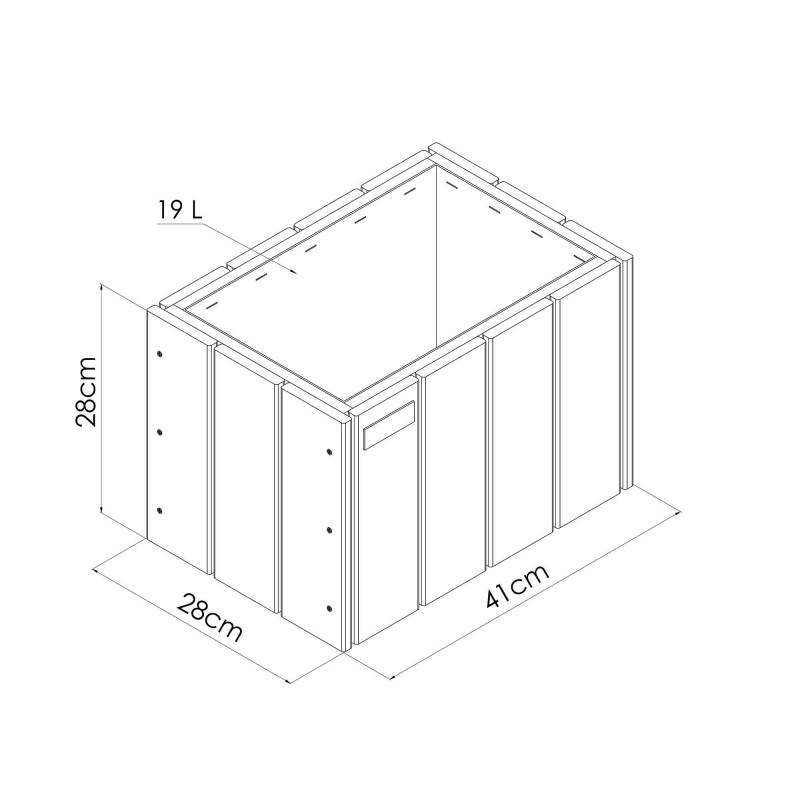 Cerland - Bac à fleurs en bois 19L - Acanta - Imagen 4