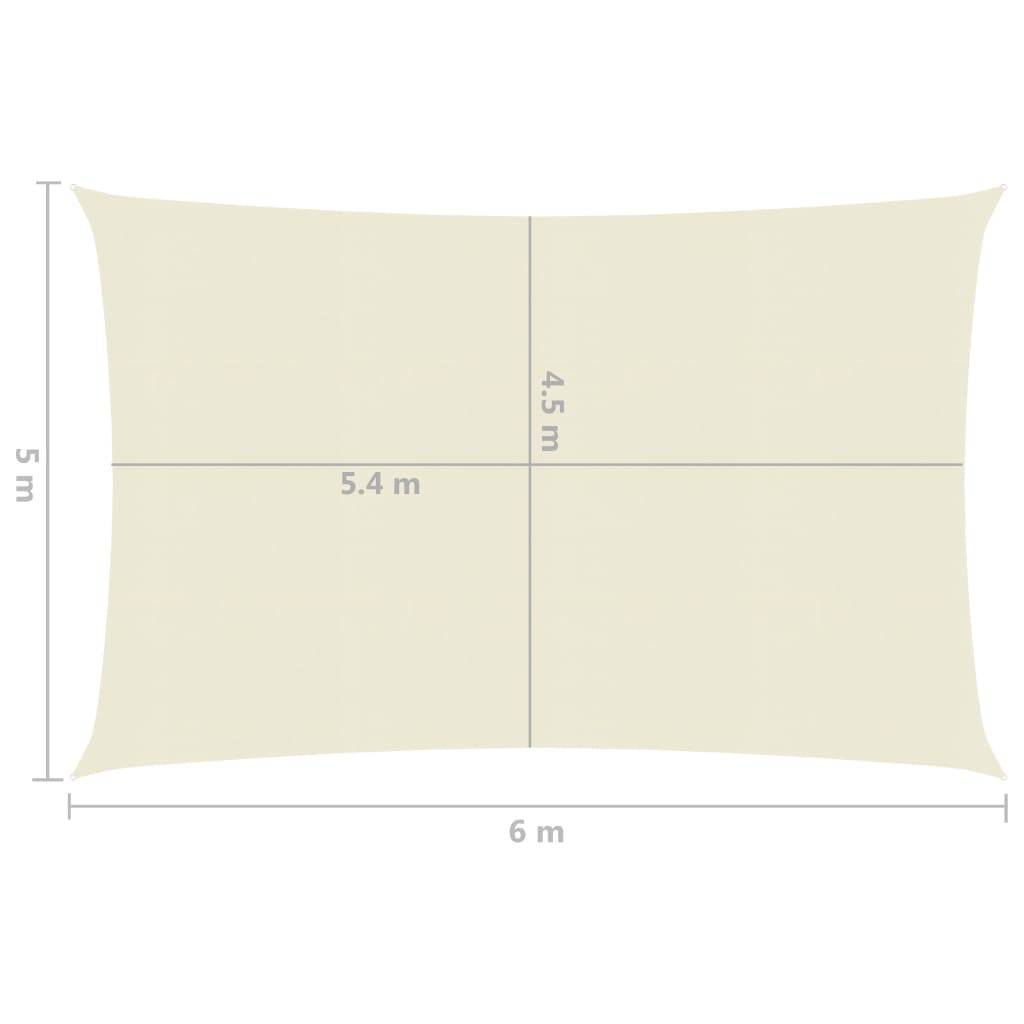 Helloshop26 - Voile toile d'ombrage parasol 160 g/m² crème 5 x 6 m PEHD - Imagen 5