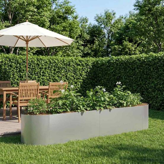 ComfortXL - Bac potager surélevé acier galvanisé culture légumes extérieur design intemporel 220x40cm - ComfortXL Outdoor Living - Image 1