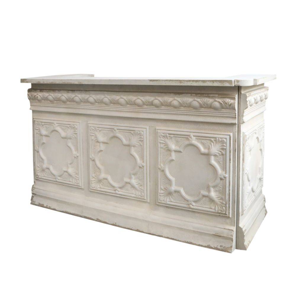 Chemin De Campagne - Comptoir vintage avec étagère en fer blanc crème 217 x 76 x 118 cm Chemin de campagne - Imagen 1