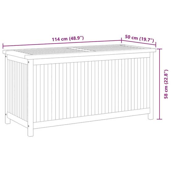 Coffre de Jardin en Bois de Teck Massif Durable avec Sac de Protection 114x50x58 cm – ComfortXL Outdoor Living - Image 10