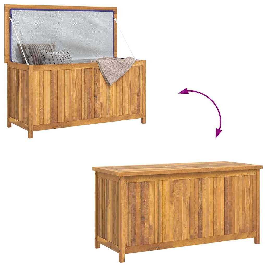 Coffre de Jardin en Bois de Teck Massif Durable avec Sac de Protection 114x50x58 cm – ComfortXL Outdoor Living - Image 8