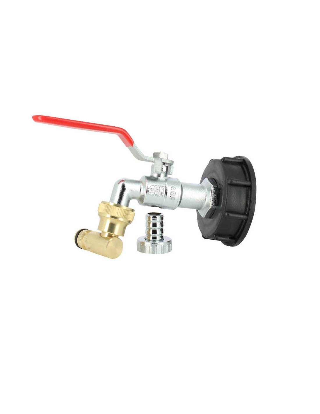 Raccord cuve S60X6 - Robinet laiton chromé 15 mm + Nez articulé - Imagen 2