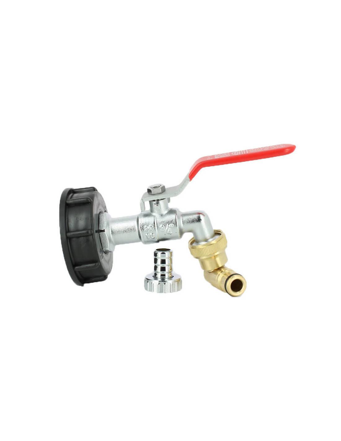 Raccord cuve S60X6 - Robinet laiton chromé 15 mm + Nez articulé - Imagen 1