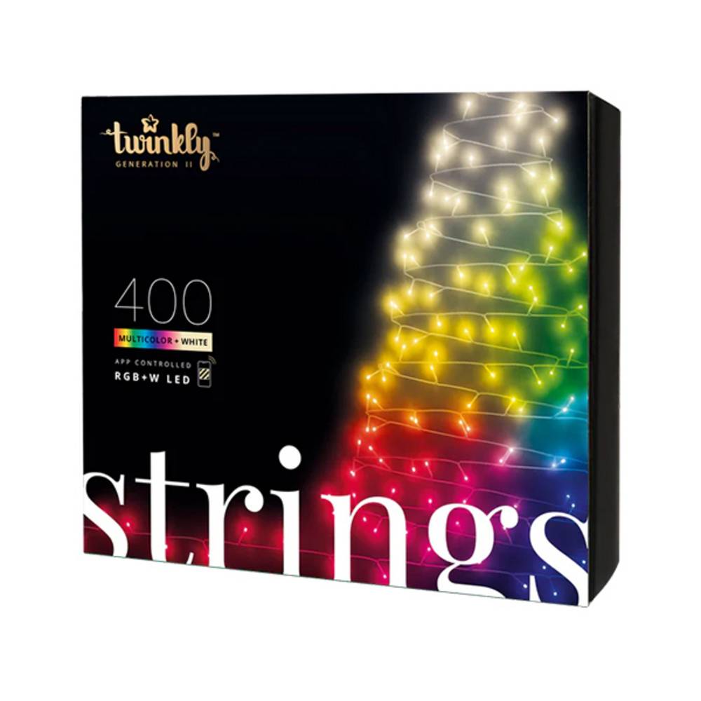 Strings Guirlande Lumineuse LED Contrôlée par Application avec 400 LED RVB + W- 32mètres. Fil Noir. Intérieur et Extérieur - Imagen 3