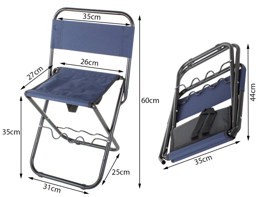 Chaise de pêche dossier pliant avec poignée - Image 3