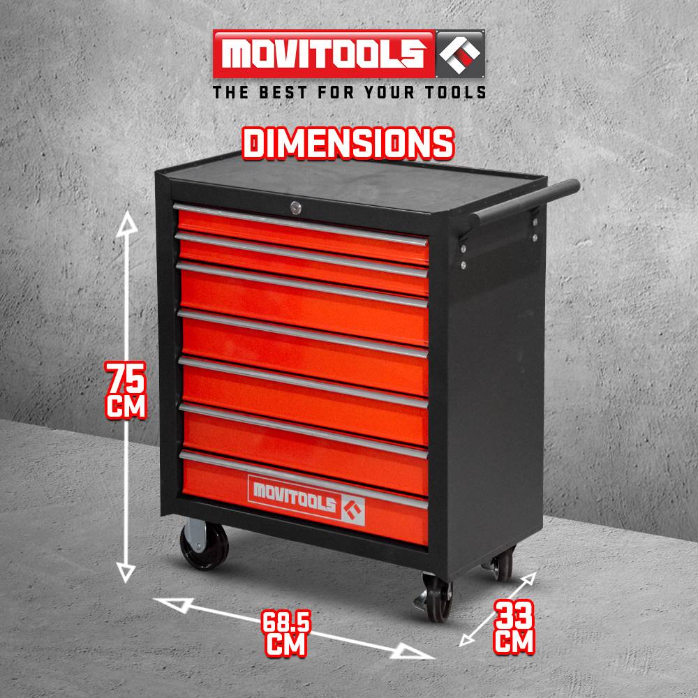 Servante d atelier métallique 7 tiroirs - Movitools - Image 3