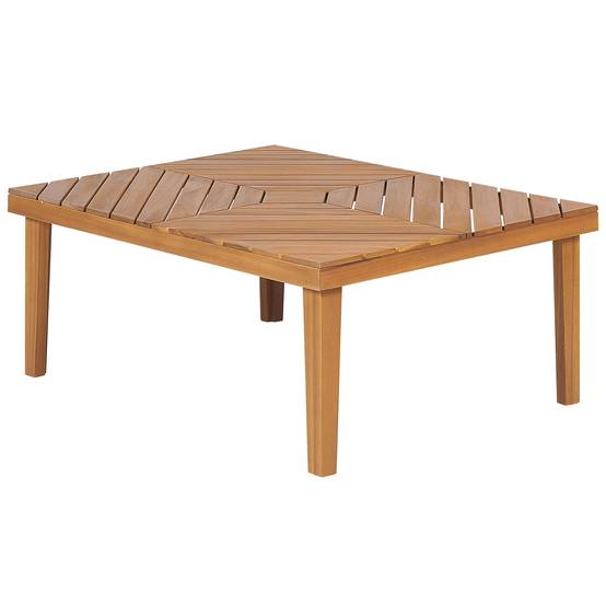 Salon de Jardin Beige Clair en Bois d'Acacia 4 Places 1 Canapé 2 Places 2 Fauteuils 1 Ottoman 1 Table Basse avec Coussins Moderne - Image 5