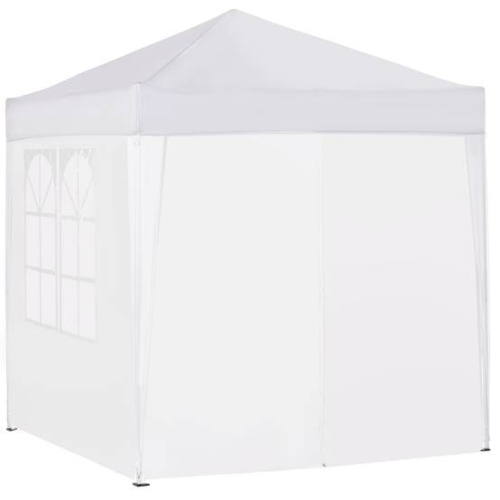 Tonnelle pliante acier tissu Oxford pour extérieur abri anti-UV 2x2m blanc - ComfortXL Outdoor Living - Image 2